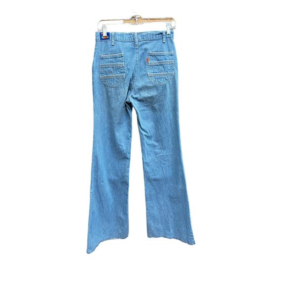 1970s Vintage Wide Leg Bell Bottoms Orange Tab Levi Fresh Produce Jeans - Picture 2 of 6